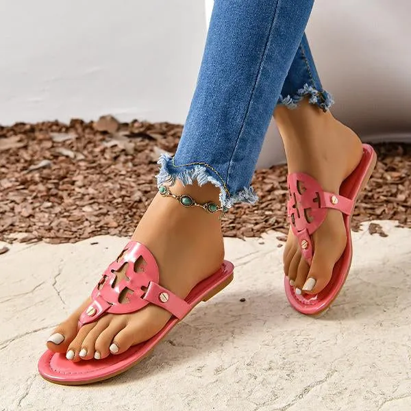 Women's Fashion Snake Print Beach Flip Flops 38401675S