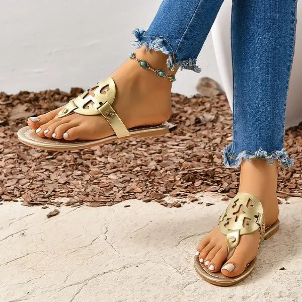 Women's Fashion Snake Print Beach Flip Flops 38401675S