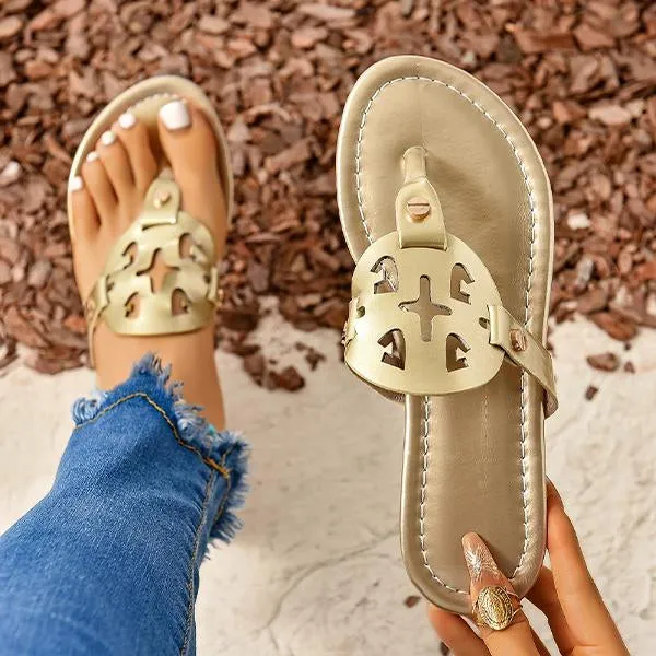 Women's Fashion Snake Print Beach Flip Flops 38401675S
