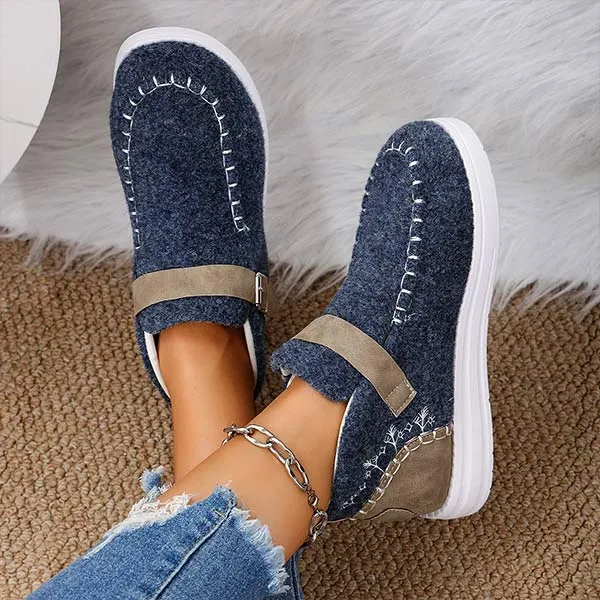 Women's Flat Suede Buckle Slip-On Loafers 68817042C