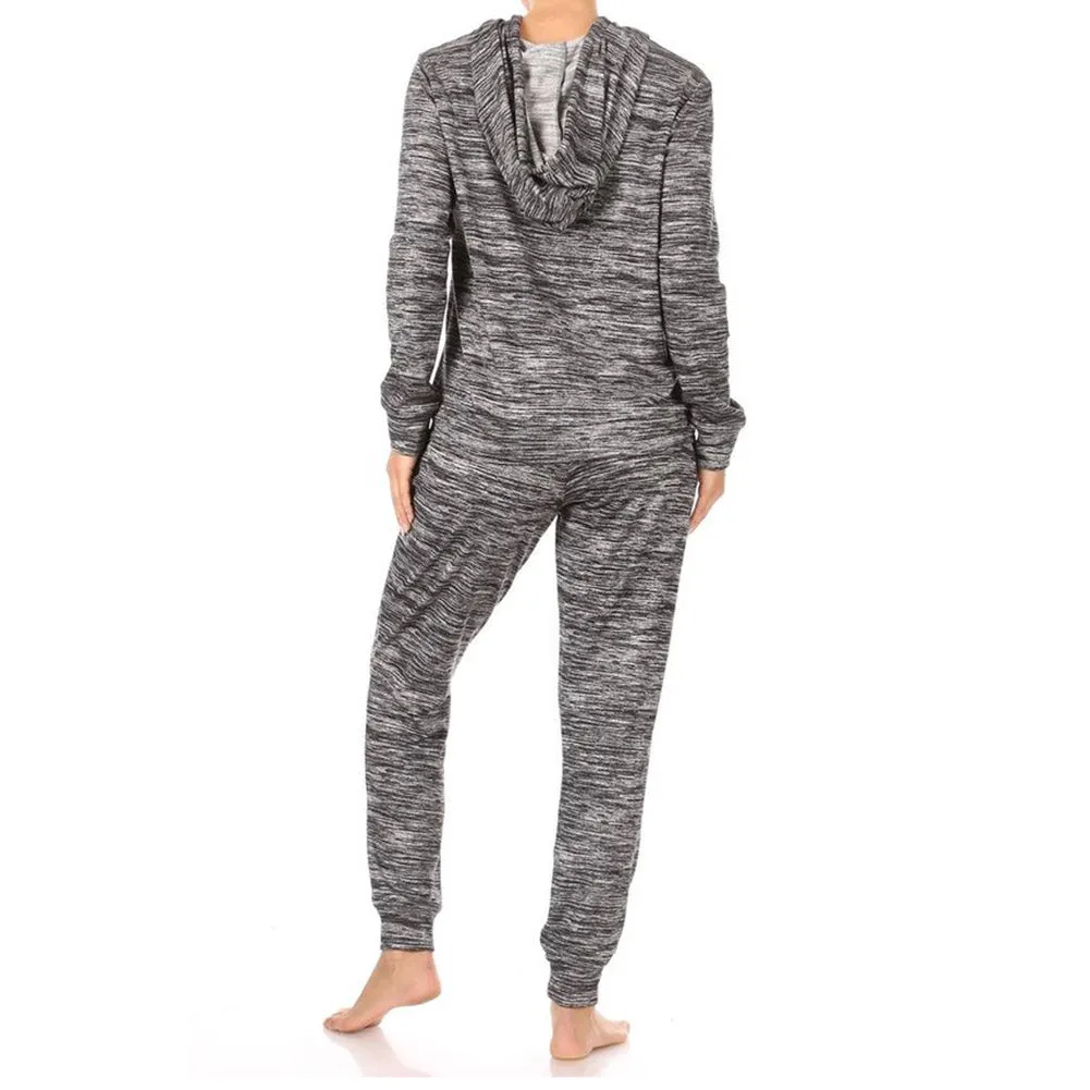 Womens Jogger Set Fleece Lined Warm Casual Sweatpants and Matching Hoodie Set