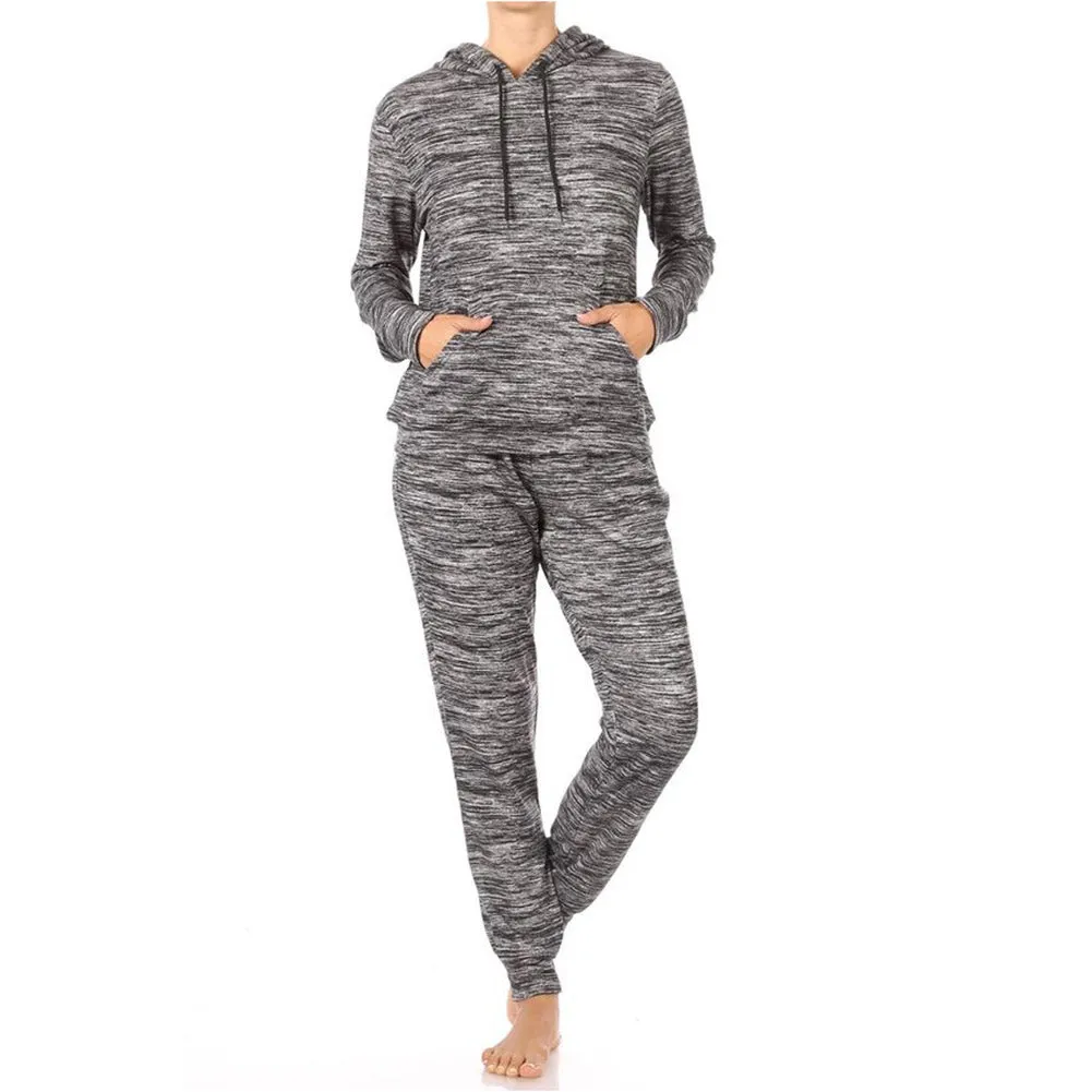 Womens Jogger Set Fleece Lined Warm Casual Sweatpants and Matching Hoodie Set