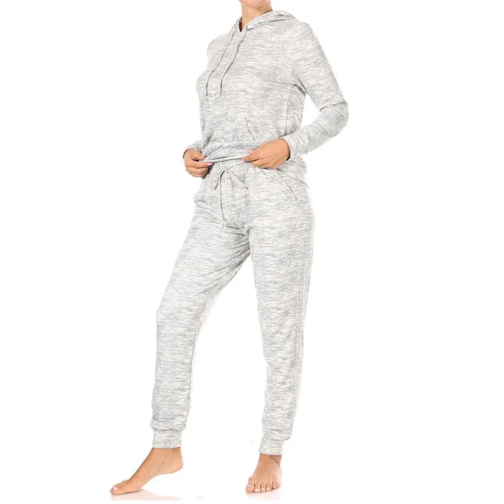 Womens Jogger Set Fleece Lined Warm Casual Sweatpants and Matching Hoodie Set