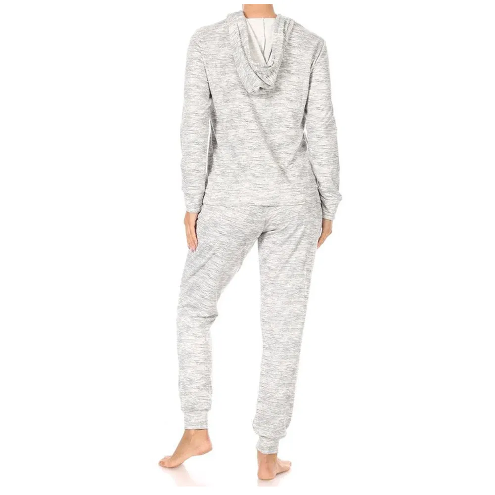 Womens Jogger Set Fleece Lined Warm Casual Sweatpants and Matching Hoodie Set
