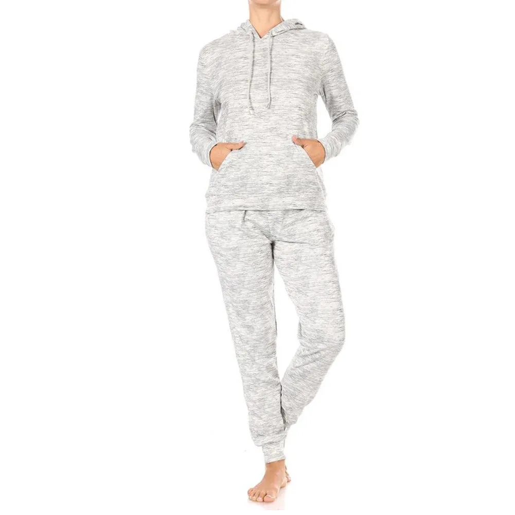 Womens Jogger Set Fleece Lined Warm Casual Sweatpants and Matching Hoodie Set
