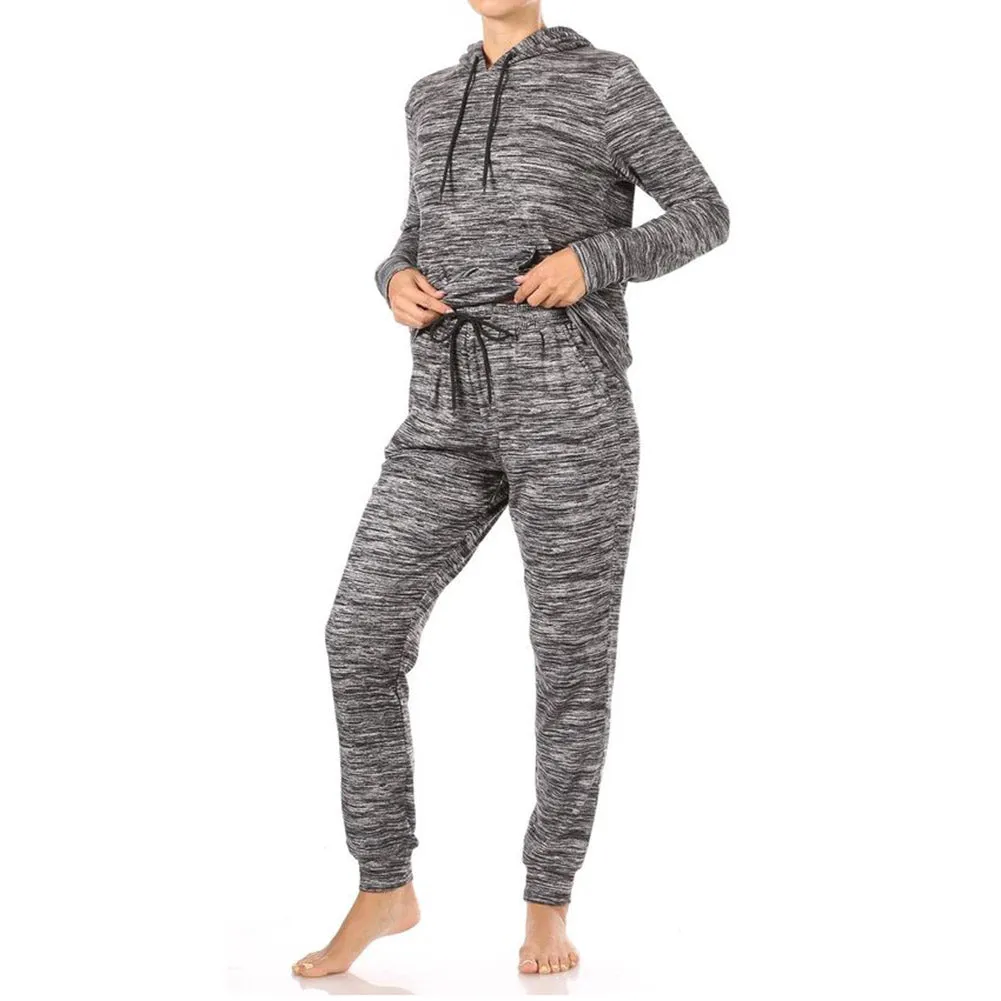 Womens Jogger Set Fleece Lined Warm Casual Sweatpants and Matching Hoodie Set