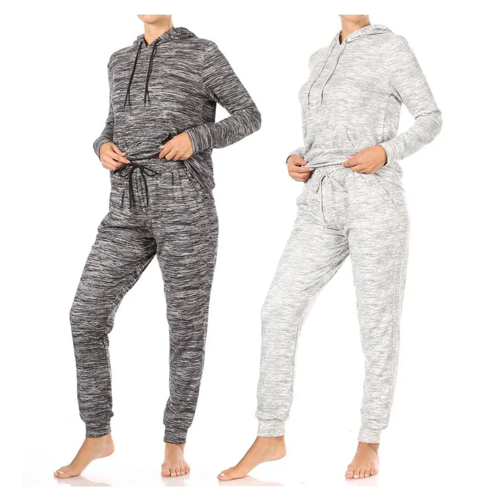 Womens Jogger Set Fleece Lined Warm Casual Sweatpants and Matching Hoodie Set