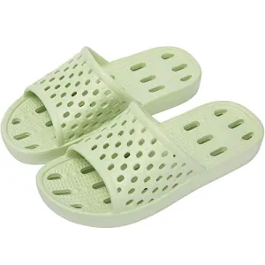 WOTTE Shower Sandals Women Quick Drying Bath Slippers Non Slip Dorm Shoes Size 5.5 Green