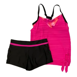 Zeroxposur Women's UPF 50  Wide Strap Racerback Tankini Swimsuit Fuchsia S